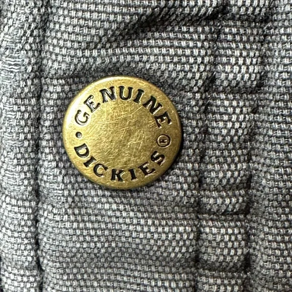 Dickies Charcoal Truckers Jacket with Plaid Red Flannel Lining Size XL - Picture 5 of 6